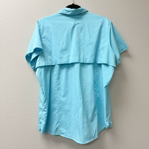 Magellan Outdoors Teal Fishing Shirt 1X Classic Fit Button Down Top - Picture 5 of 8